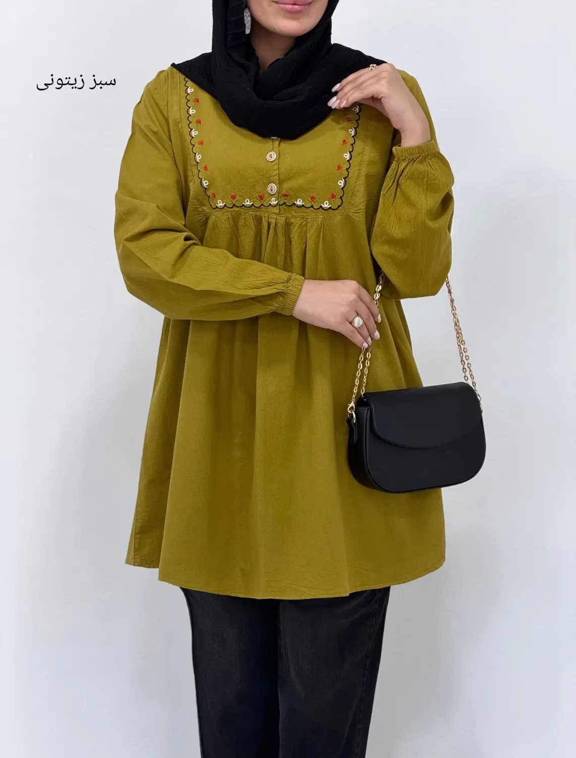 مانتو لینن گلدوزی گیسو 1